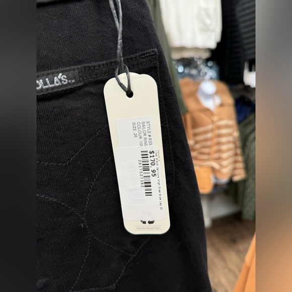 Rollas High Rise Wide Leg Black Sailor Jean BNWT - Picture 8 of 8